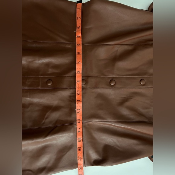 BB Dakota by Steve Madden Lima Faux Leather Mini Shirt Dress Cognac Size XL NWT - Picture 8 of 8